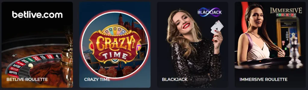 varietà di giochi da casinò BETLIVE